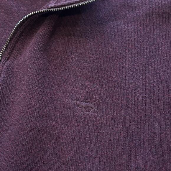 Rodd & Gunn Sweater Men's XL Burgundy 1/4 Zip Cotton Knit Long Sleeve Pullover - Picture 4 of 7